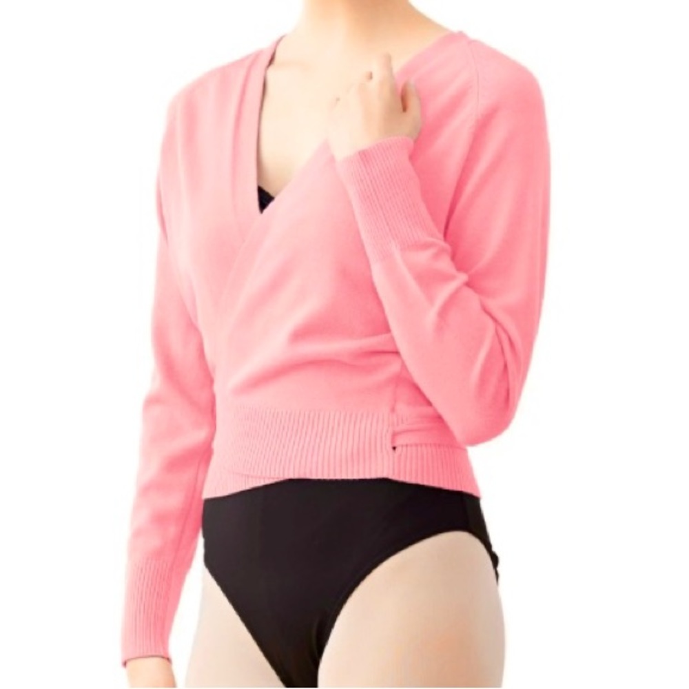 COPY - Peach Pink Ballet Dance Wrap Cardigan top balletcore barbie cute